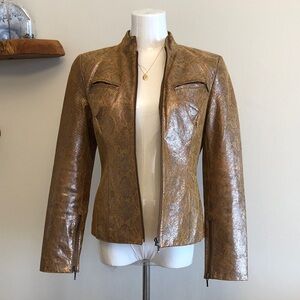 Vakko genuine leather painted snake Gold and black Women's Jacket New condition